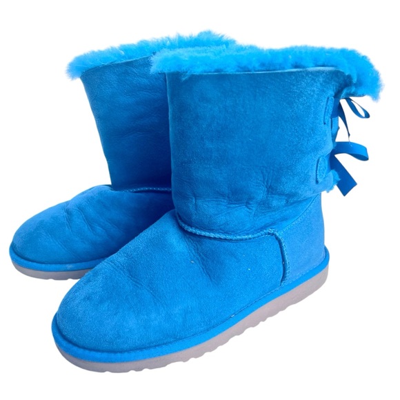 UGG Shoes - Uggs blue bailey bow suede boots 5